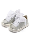 Sneaker Από Μεταλιζε Ύφασμα Και Δέσιμο Κορδέλα Οργάντζας Babywalker