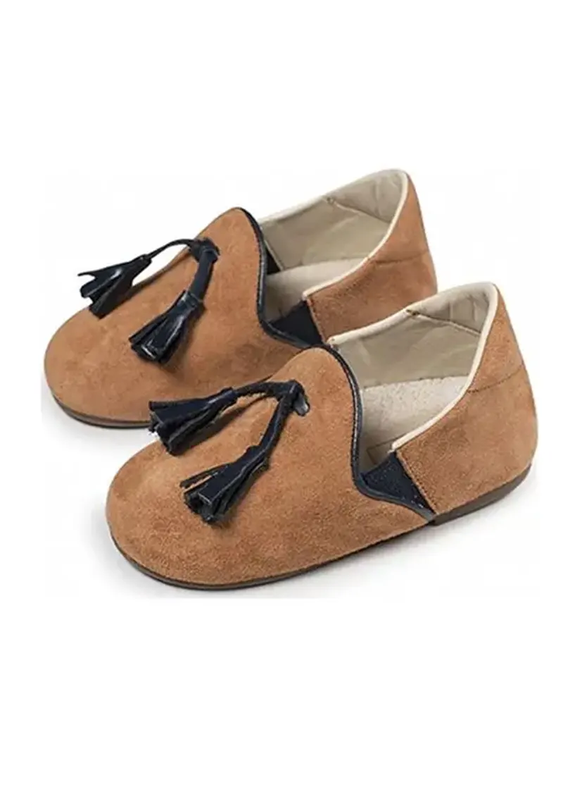 Μοκασίνι Από Δέρμα Suede Με Φουντάκια Babywalker