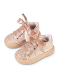 Sneaker Δετό Από Ύφασμα Glitter Babywalker