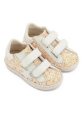 Sneaker Διπλή Μπαρέτα Χρατς Από Glitter & Δέρμα Με Αστέρι Στο Πλάι Babywalker