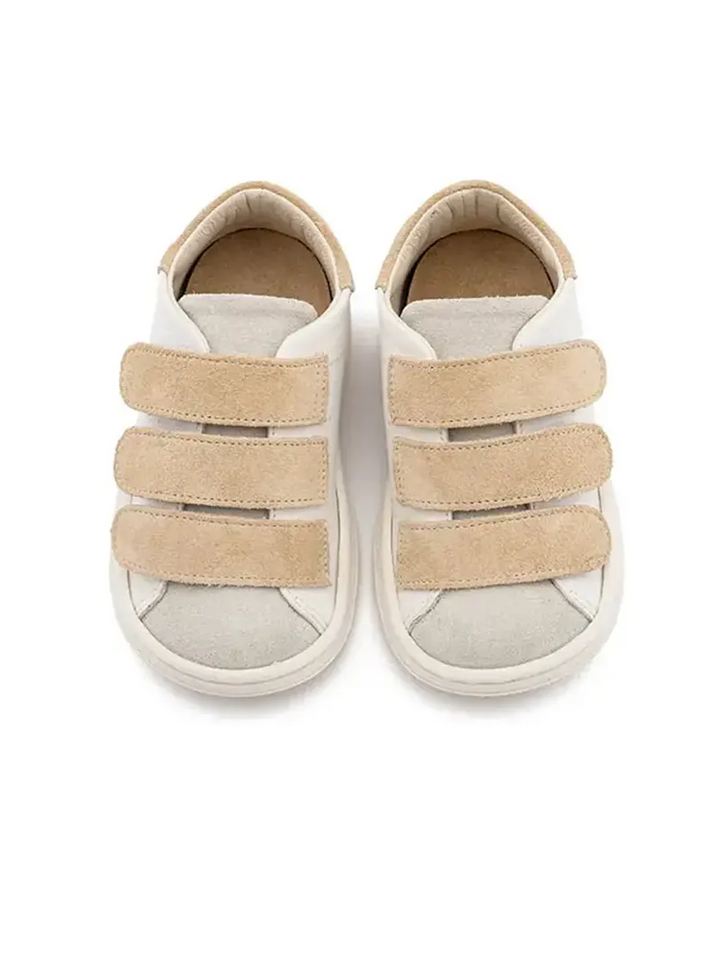 Δίχρωμο Δερμάτινο Sneaker Τριπλή Μπαρέτα Χρατς Babywalker