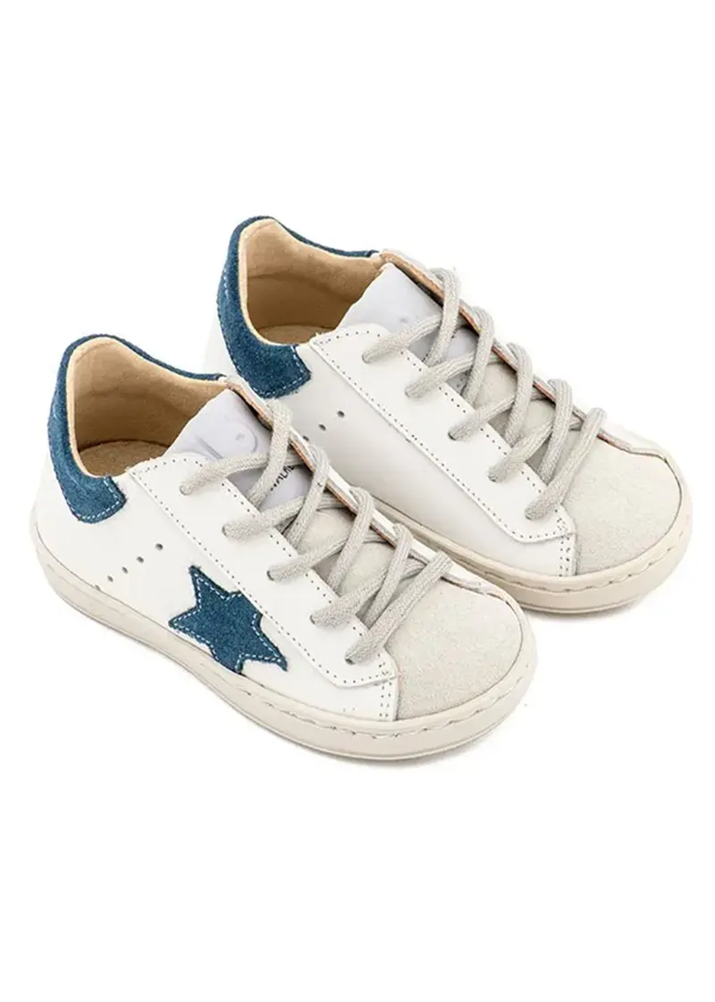 Sneaker Τρίχρωμο Δετό Με Αστέρι Στο Πλάι Babywalker