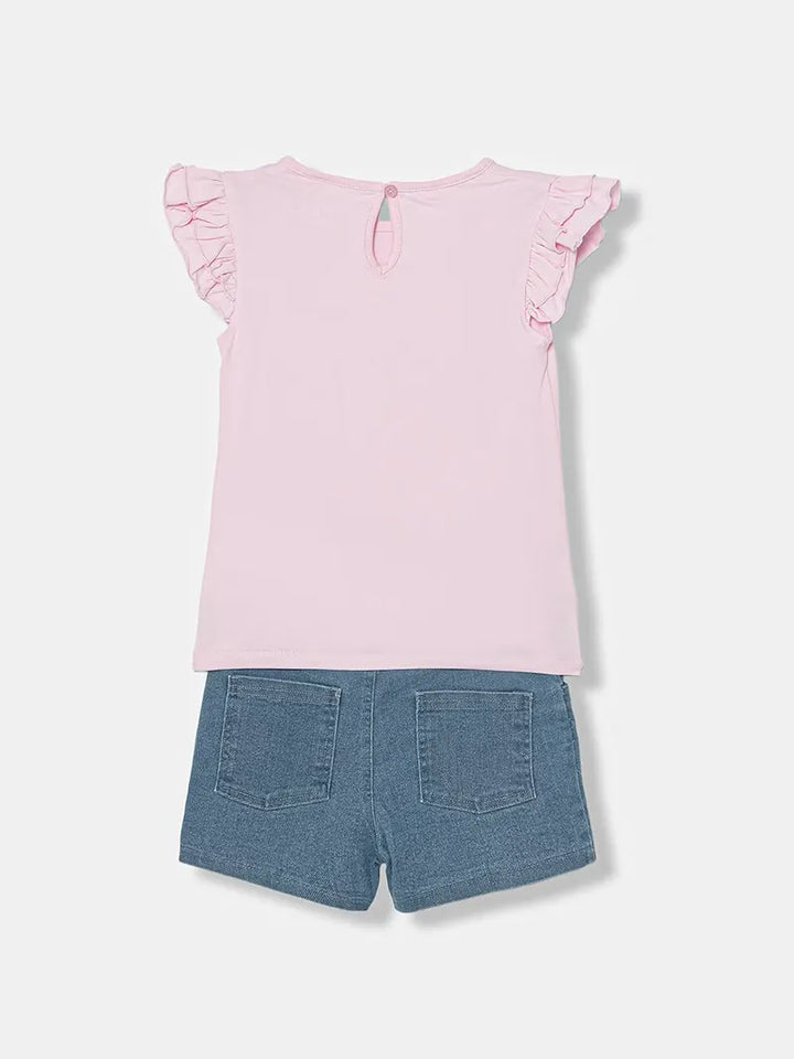 Παιδικό Σετ Guess SET SS T-SHIRT+STR DENIM SHORT ΣΕΤ ΠΑΙΔΙΚΟ GIRL
