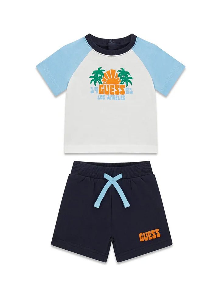 Βρεφικό Σετ Guess SET SS T-SHIRT+TERRY SHORTS ΣΕΤ ΠΑΙΔΙΚΟ BOY