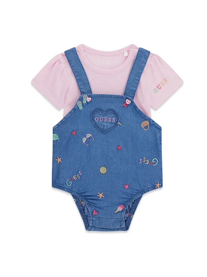 Βρεφικό Σετ Guess SET SS BODY+CHAMBRAY ROMPER ΣΕΤ ΠΑΙΔΙΚΟ GIRL
