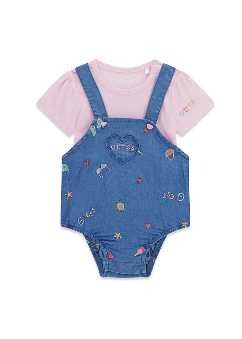 Βρεφικό Σετ Guess SET SS BODY+CHAMBRAY ROMPER ΣΕΤ ΠΑΙΔΙΚΟ GIRL
