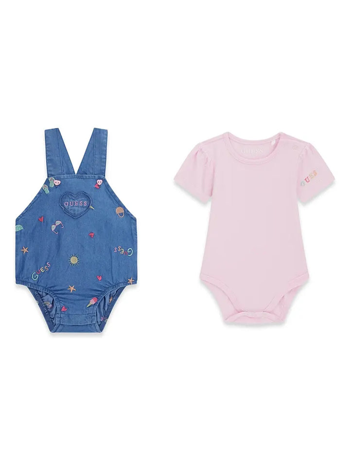 Βρεφικό Σετ Guess SET SS BODY+CHAMBRAY ROMPER ΣΕΤ ΠΑΙΔΙΚΟ GIRL