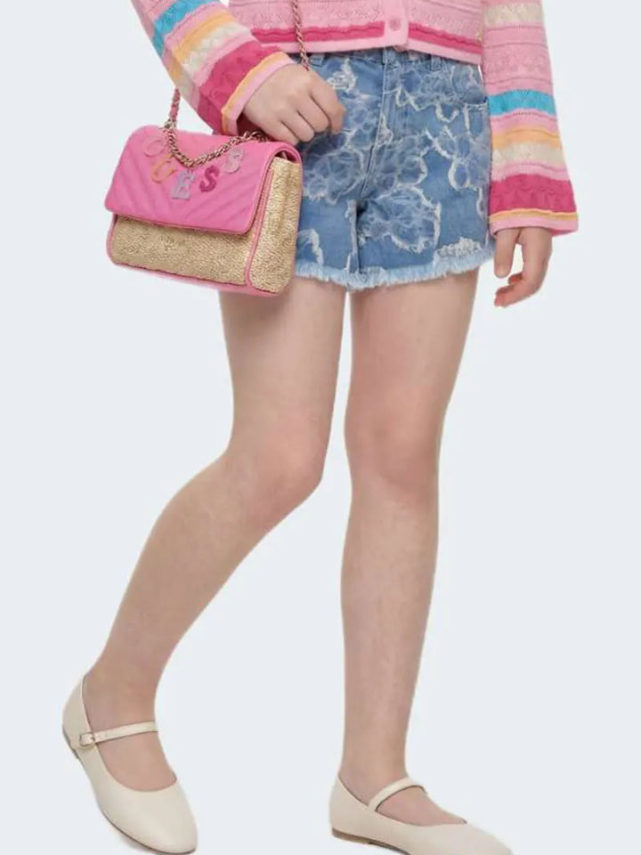 Παιδικό Σορτς Guess WIDE PUNCH NEEDLE DENIM SHORT ΣΟΡΤΣ ΠΑΙΔΙΚΟ GIRL