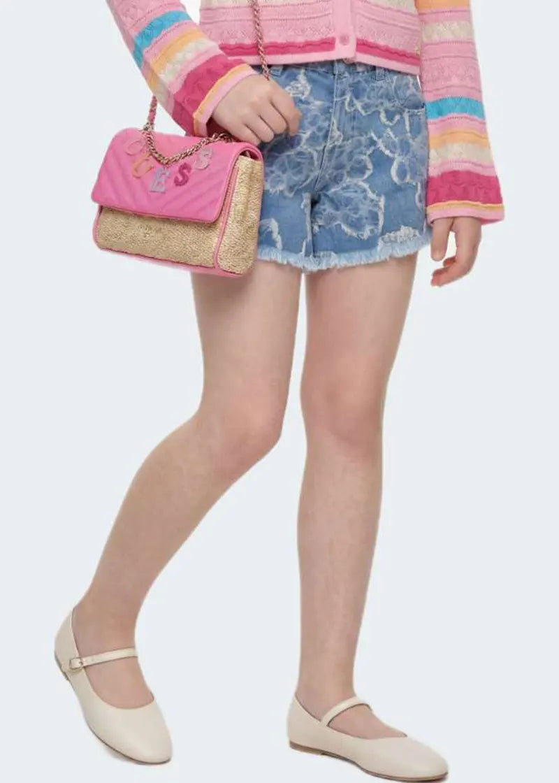 Παιδικό Σορτς Guess WIDE PUNCH NEEDLE DENIM SHORT ΣΟΡΤΣ ΠΑΙΔΙΚΟ GIRL