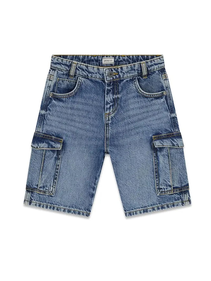 Παιδική Βερμούδα Guess RIGID DENIM CARGO SHORTS ΣΟΡΤΣ ΠΑΙΔΙΚΟ BOY