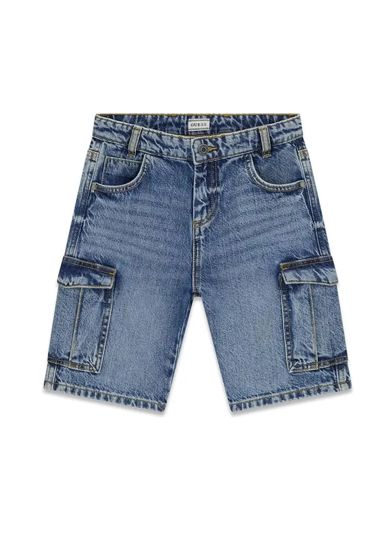Παιδική Βερμούδα Guess RIGID DENIM CARGO SHORTS ΣΟΡΤΣ ΠΑΙΔΙΚΟ BOY