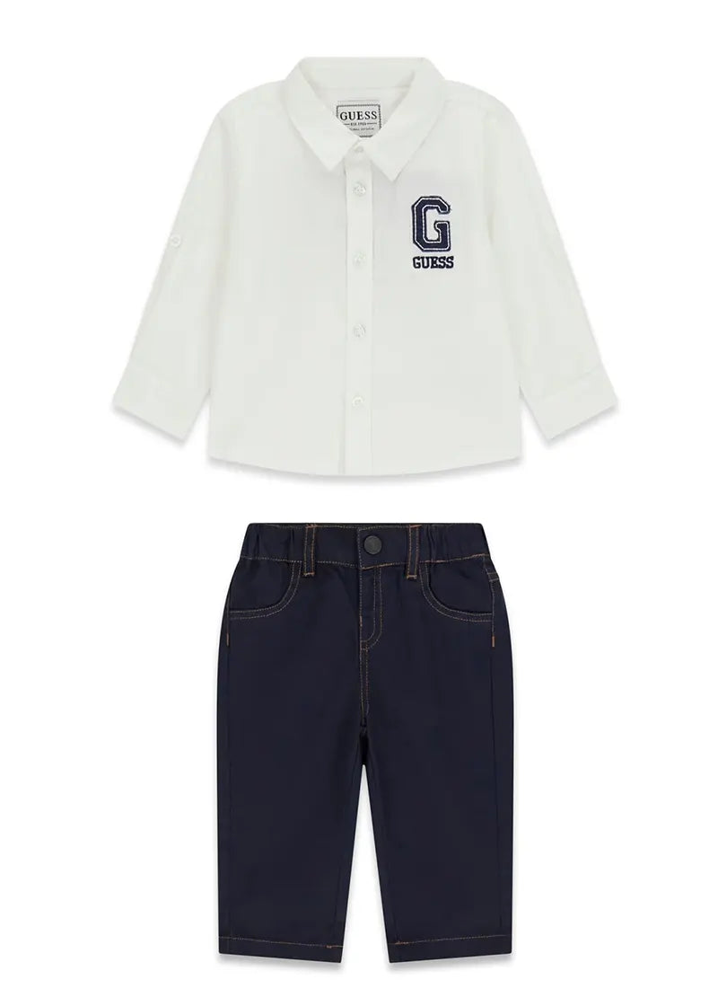 Παιδικό Σετ Guess SET POPLIN ADJ. LS SHIRT + PAN