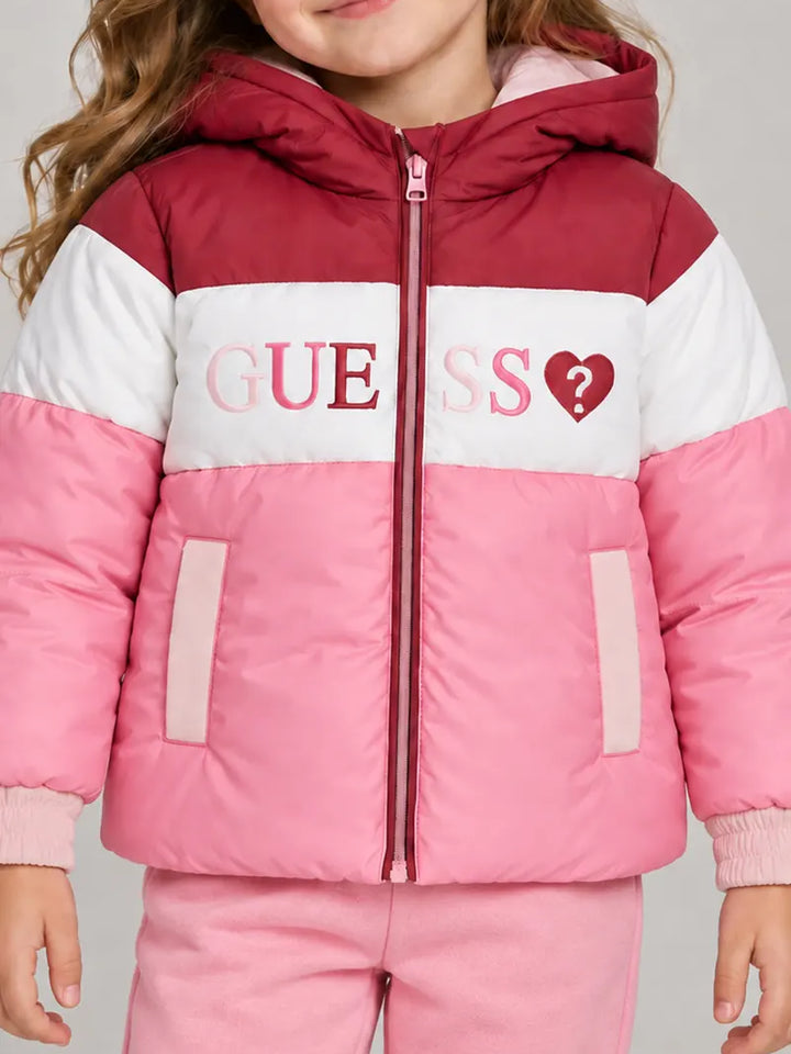 Παιδικό Μπουφάν Guess POLYESTER HOODED LS PUFFER JAC ΜΠΟΥΦΑΝ ΠΑΙΔΙΚΟ