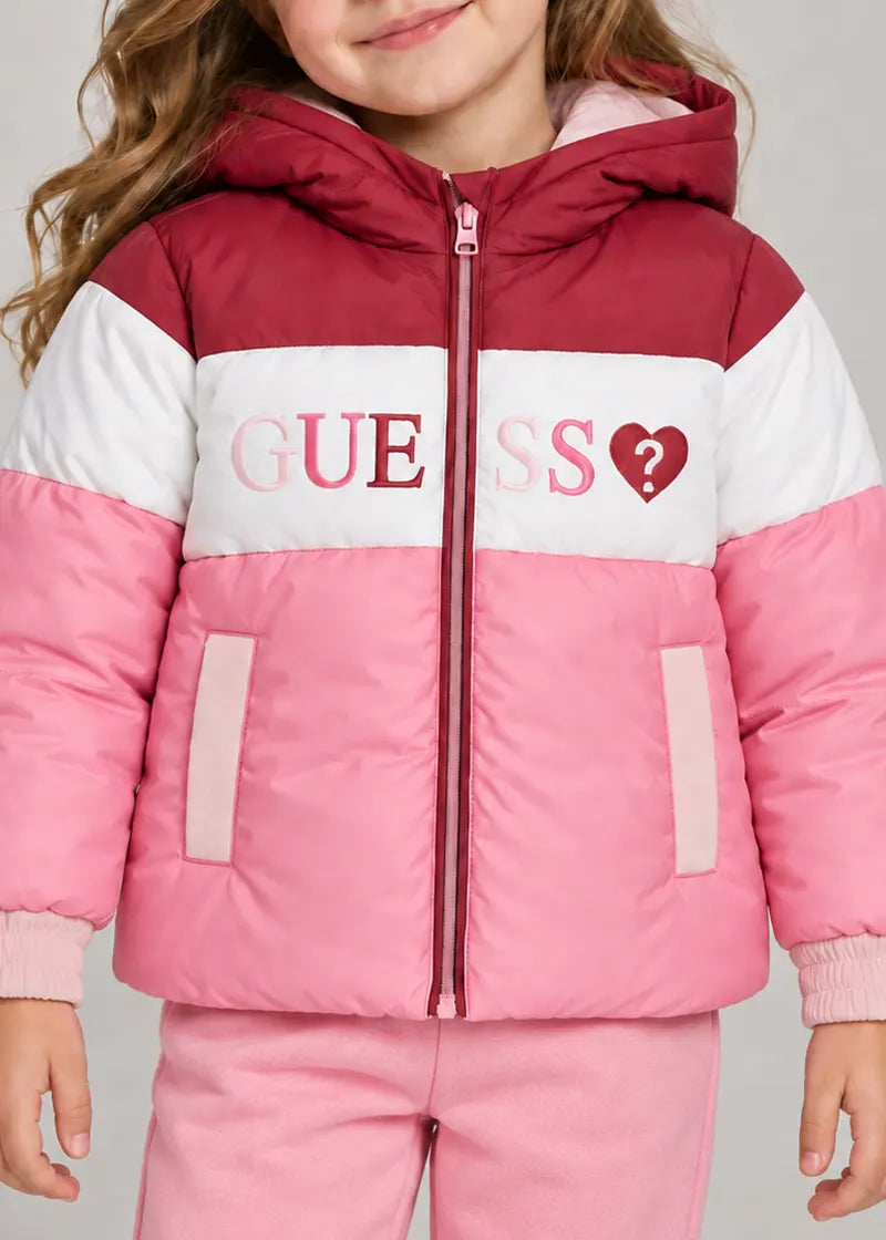 Παιδικό Μπουφάν Guess POLYESTER HOODED LS PUFFER JAC ΜΠΟΥΦΑΝ ΠΑΙΔΙΚΟ