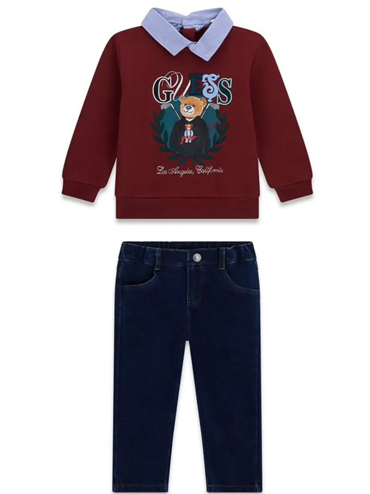 Παιδικό Σετ Guess SET LS ACTIVE TOP W/OXFORD+STR ΣΕΤ ΠΑΙΔΙΚΟ BOY