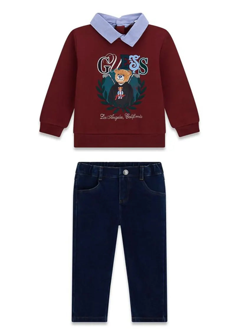 Παιδικό Σετ Guess SET LS ACTIVE TOP W/OXFORD+STR ΣΕΤ ΠΑΙΔΙΚΟ BOY