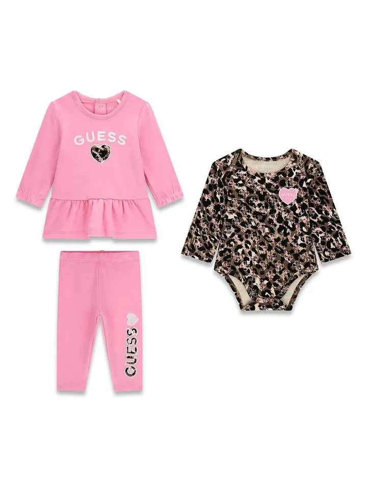 Παιδικό Σετ Guess SET LS T-SHIRT + LS BODY + PA ΣΕΤ ΠΑΙΔΙΚΟ GIRL