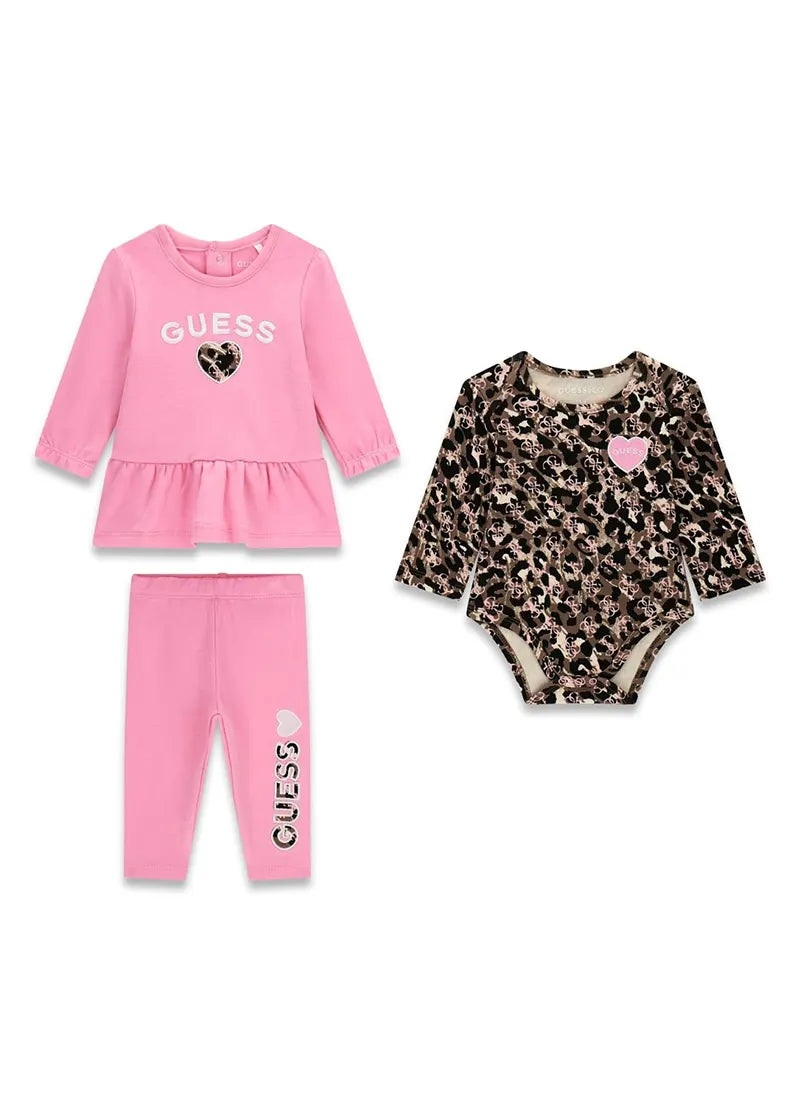 Παιδικό Σετ Guess SET LS T-SHIRT + LS BODY + PA ΣΕΤ ΠΑΙΔΙΚΟ GIRL