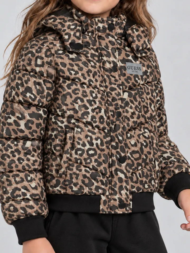 Παιδικό Μπουφάν Guess POLYESTER HOODED LS PUFFER JAC ΜΠΟΥΦΑΝ ΠΑΙΔΙΚΟ GIRL