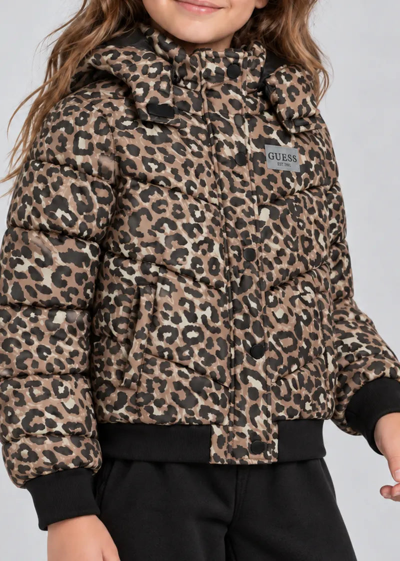 Παιδικό Μπουφάν Guess POLYESTER HOODED LS PUFFER JAC ΜΠΟΥΦΑΝ ΠΑΙΔΙΚΟ GIRL