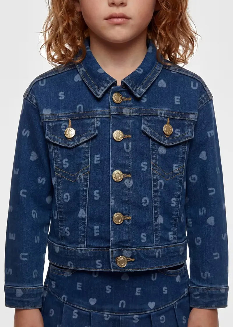 Παιδικό Μπουφάν Guess STRETCH DENIM JACKET W/LASER ΜΠΟΥΦΑΝ ΠΑΙΔΙΚΟ GIRL