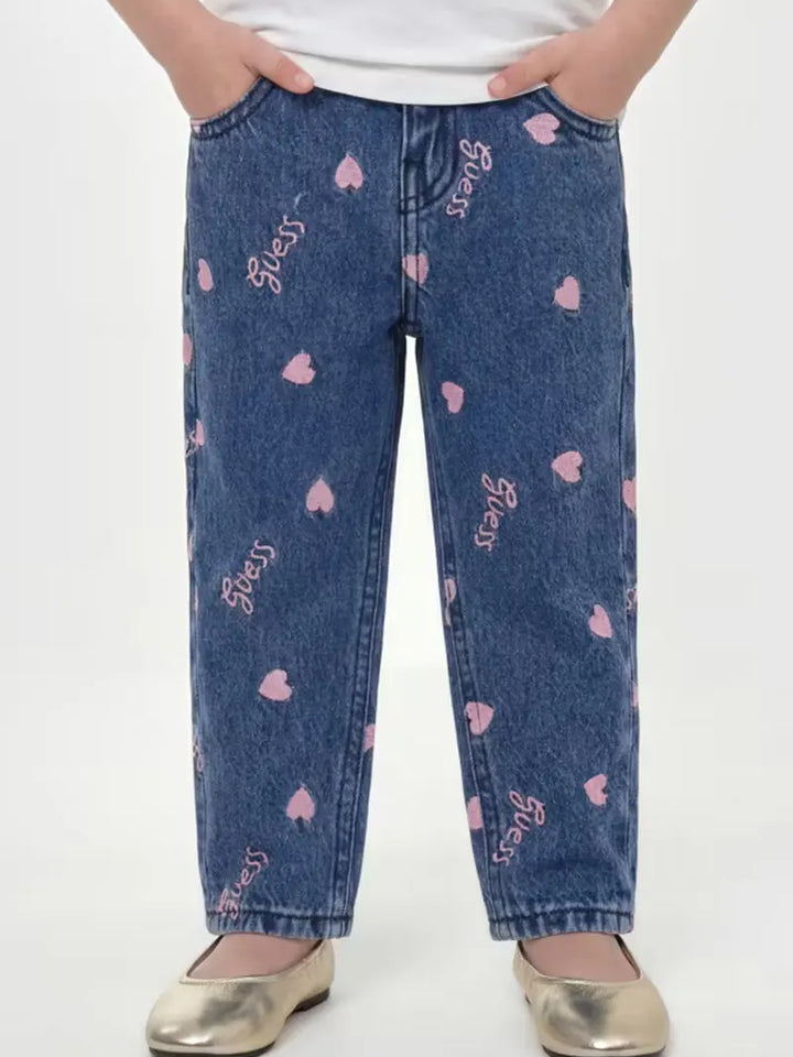 Παιδικό Παντελόνι Guess MOM FIT RIGID DENIM PANTS W/EM ΠΑΝΤΕΛΟΝΙ ΠΑΙΔΙΚΟ GIRL