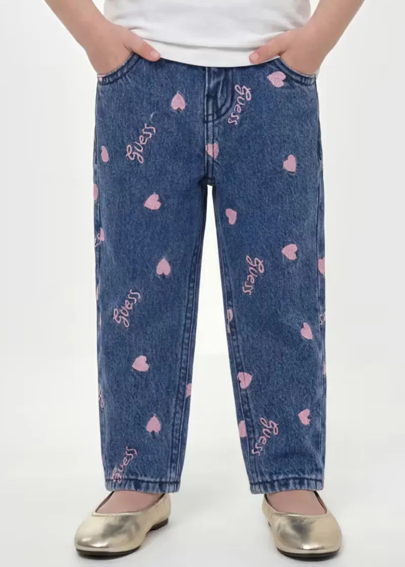 Παιδικό Παντελόνι Guess MOM FIT RIGID DENIM PANTS W/EM ΠΑΝΤΕΛΟΝΙ ΠΑΙΔΙΚΟ GIRL