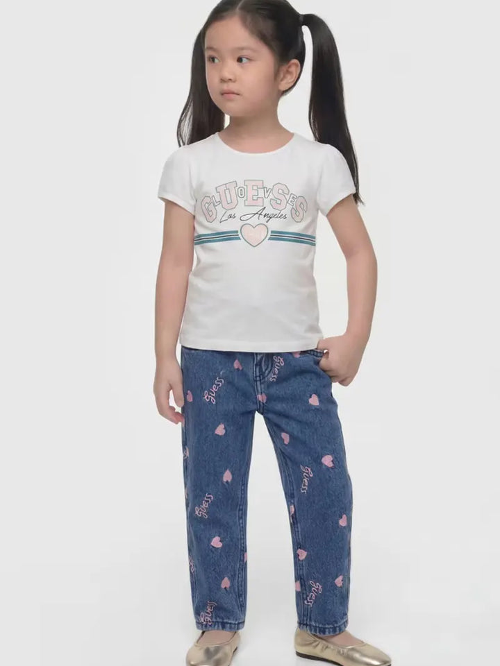 Παιδικό Παντελόνι Guess MOM FIT RIGID DENIM PANTS W/EM ΠΑΝΤΕΛΟΝΙ ΠΑΙΔΙΚΟ GIRL