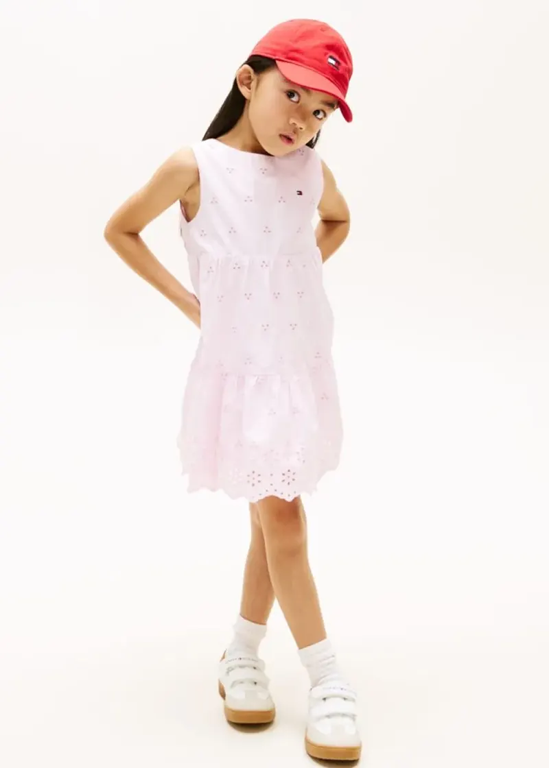 Παιδικό Φόρεμα Tommy Hilfiger LG BRODERIE ANGLAISE BOW DRESS