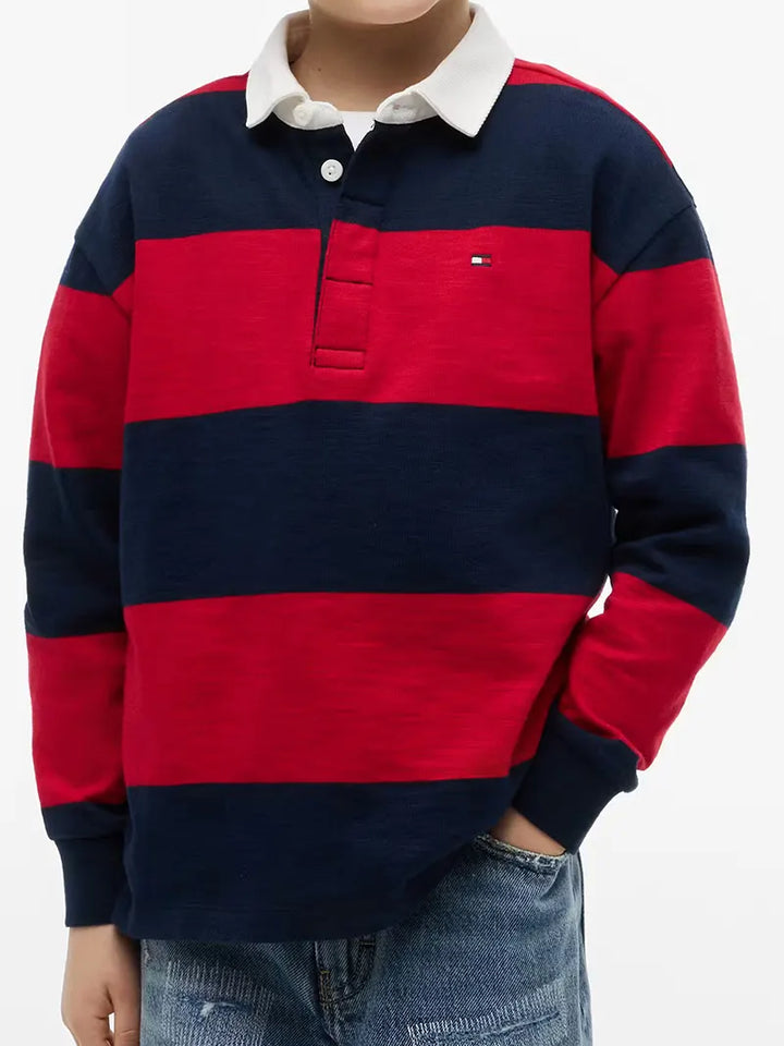Παιδική Μπλούζα Tommy Hilfiger SLUB RUGBY STRIPE POLO LS