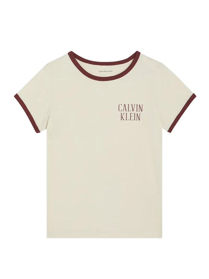 Παιδική Μπλούζα Calvin Klein SMALL CHEST AW RINGER SS T-SHIRT