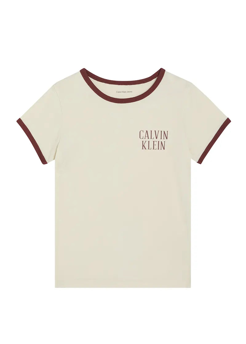 Παιδική Μπλούζα Calvin Klein SMALL CHEST AW RINGER SS T-SHIRT