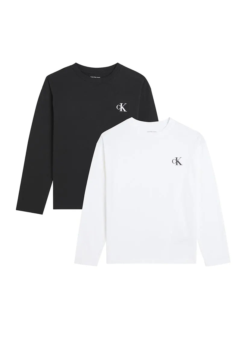 Παιδικό Σετ Calvin Klein CHEST MONO LS T-SHIRT 2-PACK