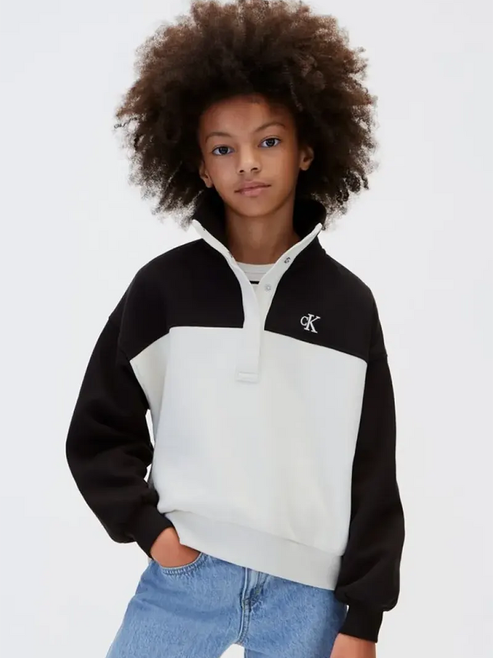 Παιδική Μπλούζα Calvin Klein COLORBLOCK HALF BTN SWEATSHIRT