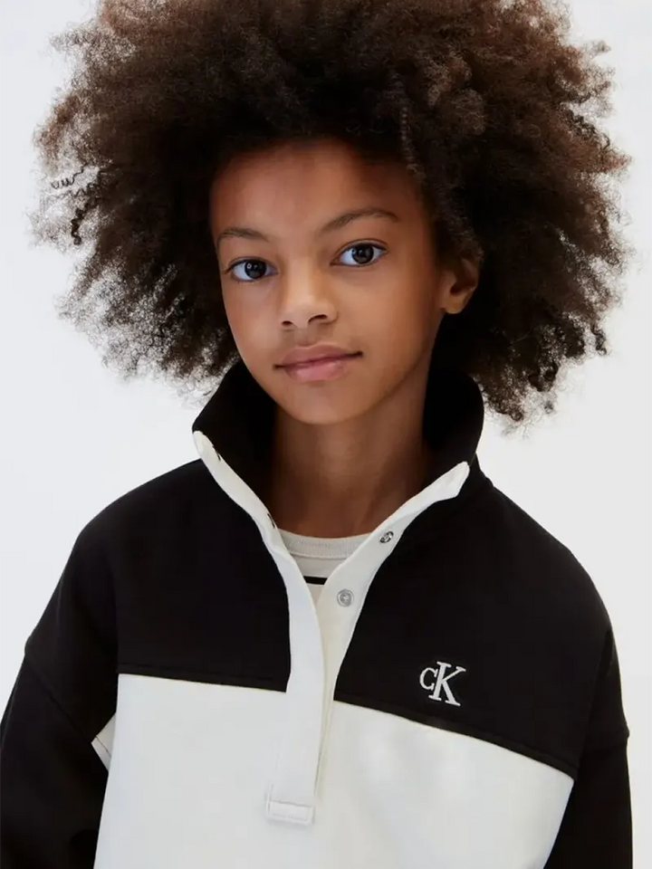 Παιδική Μπλούζα Calvin Klein COLORBLOCK HALF BTN SWEATSHIRT