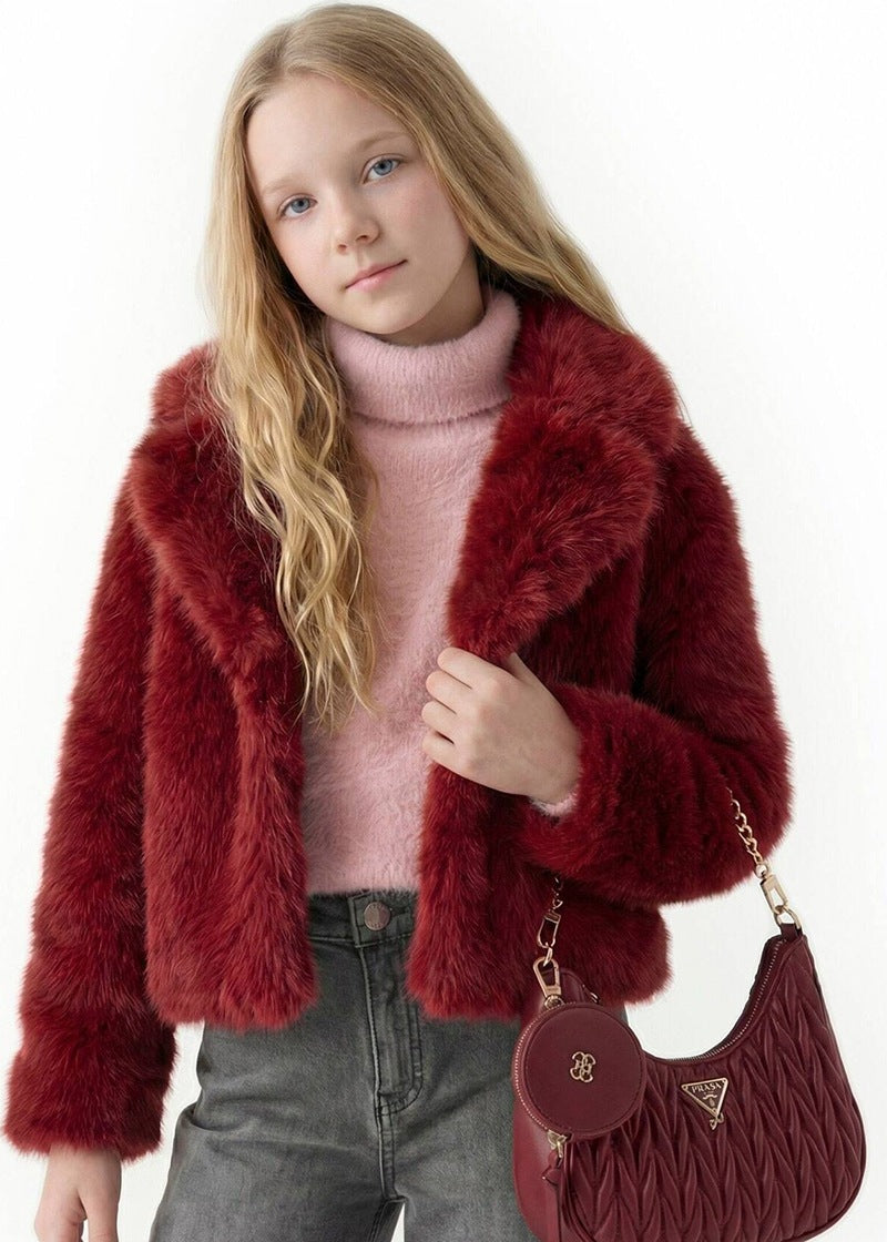 Παιδικό Μπουφάν Guess FAUX FUR LS JACKET ΜΠΟΥΦΑΝ ΠΑΙΔΙΚΟ GIRL