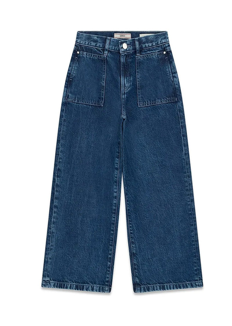 Παιδικό Παντελόνι Guess PALAZZO TENCEL RIGID DENIM PAN ΠΑΝΤΕΛΟΝΙ ΠΑΙΔΙΚΟ GIRL