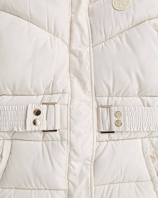 [J6BL03W3995-G012-8E] Παιδικό Μπουφάν Guess HOODED LS PUFFER W/ZIP ΜΠΟΥΦΑΝ ΠΑΙΔΙΚΟ GIRL (Εκρού, 8 Ε)