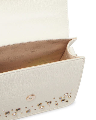 [J6BZ57W5115-G012-OneSize] Παιδική Τσάντα Guess CROSSBODY BAG W/STUDS&RHINEST ΤΣΑΝΤΑ ΠΑΙΔΙΚΟ GIRL (Εκρού)