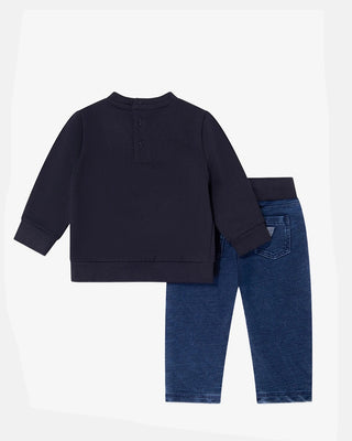 [I6BG02K5804-G7V2-12M] Παιδικό Σετ Guess SET LS ACTIVE TOP + KNIT DENIM ΣΕΤ ΠΑΙΔΙΚΟ BOY (Μπλε Σκούρο, 12 Μ)