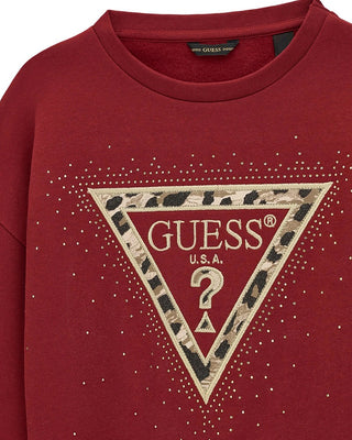 [J6BQ07K6093-G5B7-8E] Παιδικό Φούτερ Guess RELAXED MIDI LS ACTIVE TOP ΦΟΥΤΕΡ ΠΑΙΔΙΚΟ GIRL (Κόκκινο, 8 Ε)