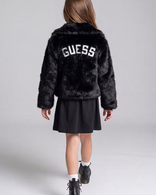 [J6BL06W3998-JBLK-8E] Παιδικό Μπουφάν Guess FAUX FUR LS JACKET ΜΠΟΥΦΑΝ ΠΑΙΔΙΚΟ GIRL (Μαύρο, 8 Ε)