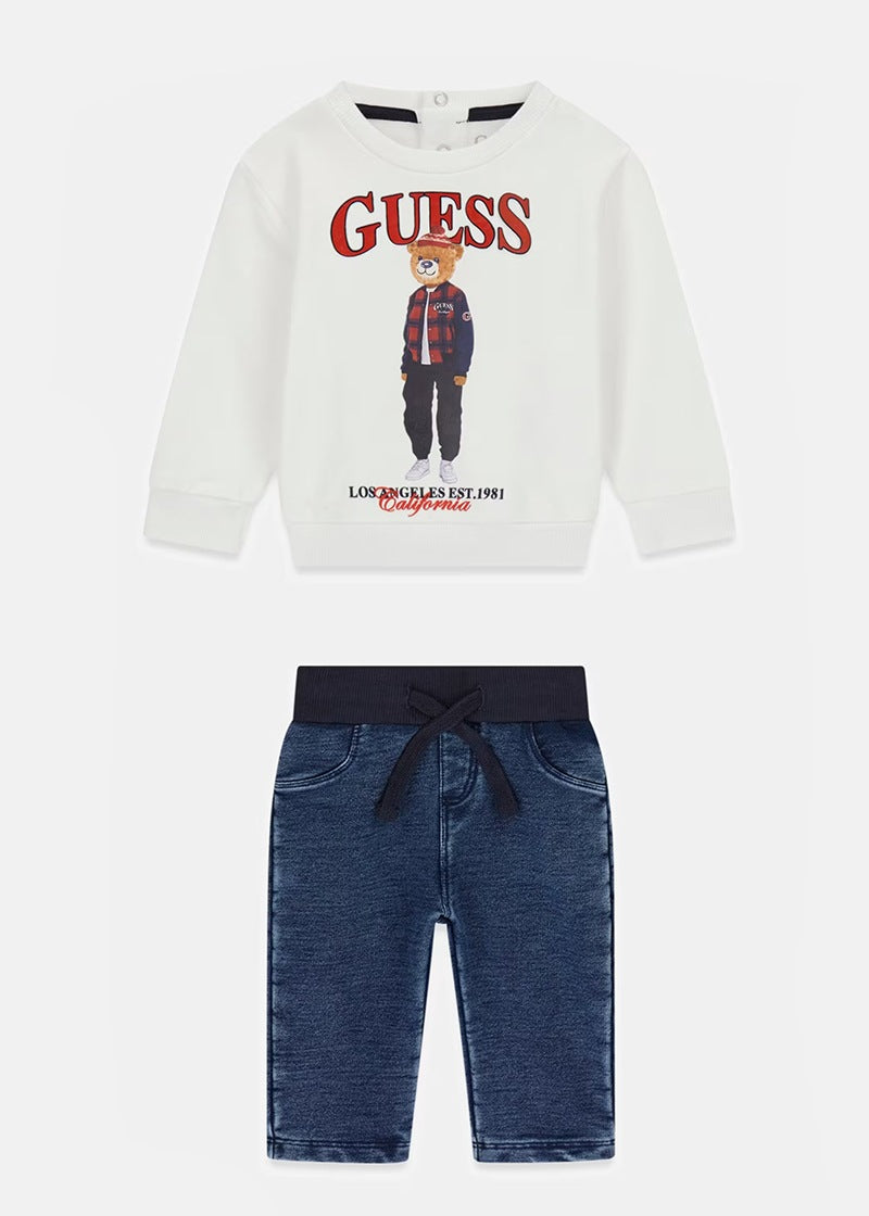 Παιδικό Σετ Guess SET LS ACTIVE TOP + KNIT DENIM ΣΕΤ ΠΑΙΔΙΚΟ BOY