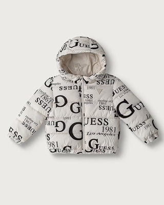 [H6BL03W4100-PMUC-3E] Παιδικό Μπουφάν Guess OVERSIZE HOODED PADDED LS PUFF ΜΠΟΥΦΑΝ UNISEX (Εκρού, 3 Ε)