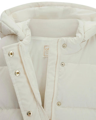 [K6BL08W3973-G012-3E] Παιδικό Μπουφάν Guess HOODED LS PUFFER ΜΠΟΥΦΑΝ ΠΑΙΔΙΚΟ GIRL (Εκρού, 3 Ε)