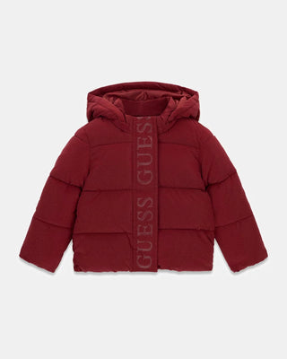 [K6BL08W3973-G5B7-3E] Παιδικό Μπουφάν Guess HOODED LS PUFFER ΜΠΟΥΦΑΝ ΠΑΙΔΙΚΟ GIRL (Κόκκινο, 3 Ε)