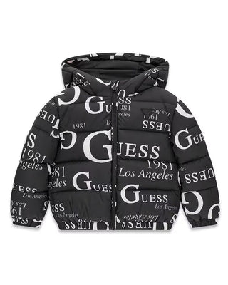 [H6BL03W4100-PMUB-3E] Παιδικό Μπουφάν Guess OVERSIZE HOODED PADDED LS PUFF ΜΠΟΥΦΑΝ UNISEX (Μαύρο, 3 Ε)