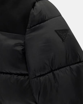 [L6BL03W3945-JBLK-8E] Παιδικό Μπουφάν Guess HOODED LS MIXED FABRIC PUFFER ΜΠΟΥΦΑΝ ΠΑΙΔΙΚΟ (8 Ε)