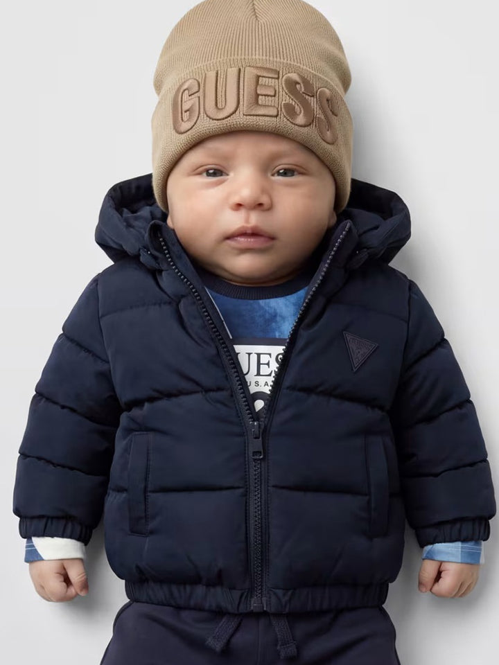 Παιδικό Μπουφάν Guess VELVET HOODED LS PUFFER W/ZIP ΜΠΟΥΦΑΝ ΠΑΙΔΙΚΟ BOY