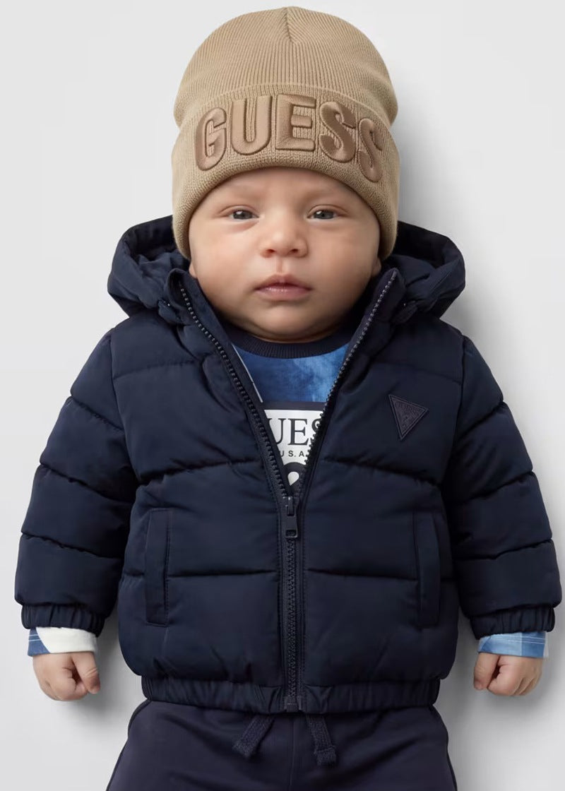 Παιδικό Μπουφάν Guess VELVET HOODED LS PUFFER W/ZIP ΜΠΟΥΦΑΝ ΠΑΙΔΙΚΟ BOY